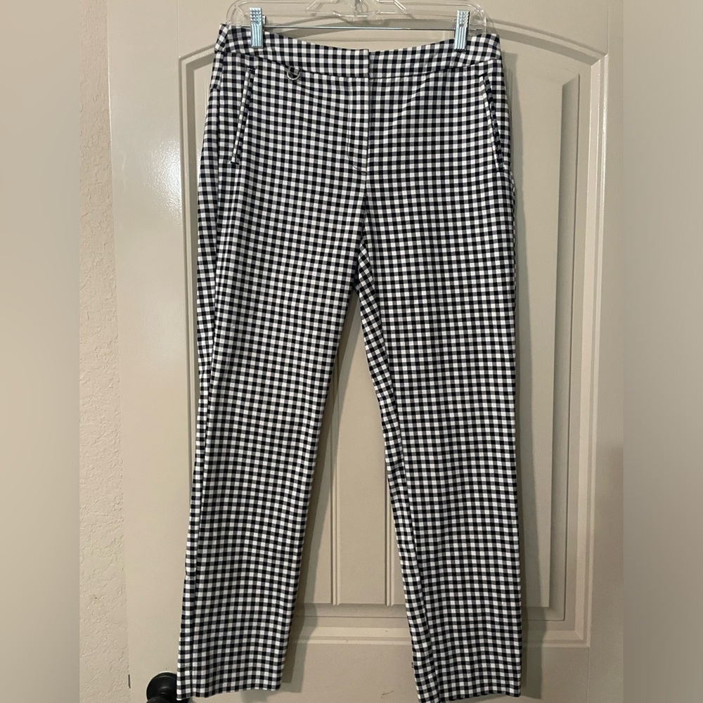 Adrianna Papell Black and White Checkered Pants
